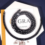 4mm Black Moissanite Tennis Necklace 316L Stainless Steel Men Hiphop Jewelry Plated Gun Black Diamond Link Chain Necklaces Gift