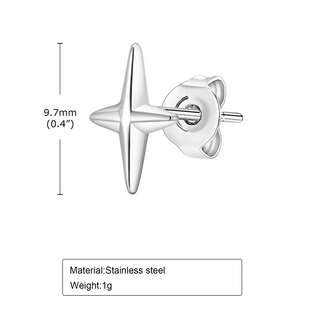 Black Star Stud Earrings — Stainless Steel