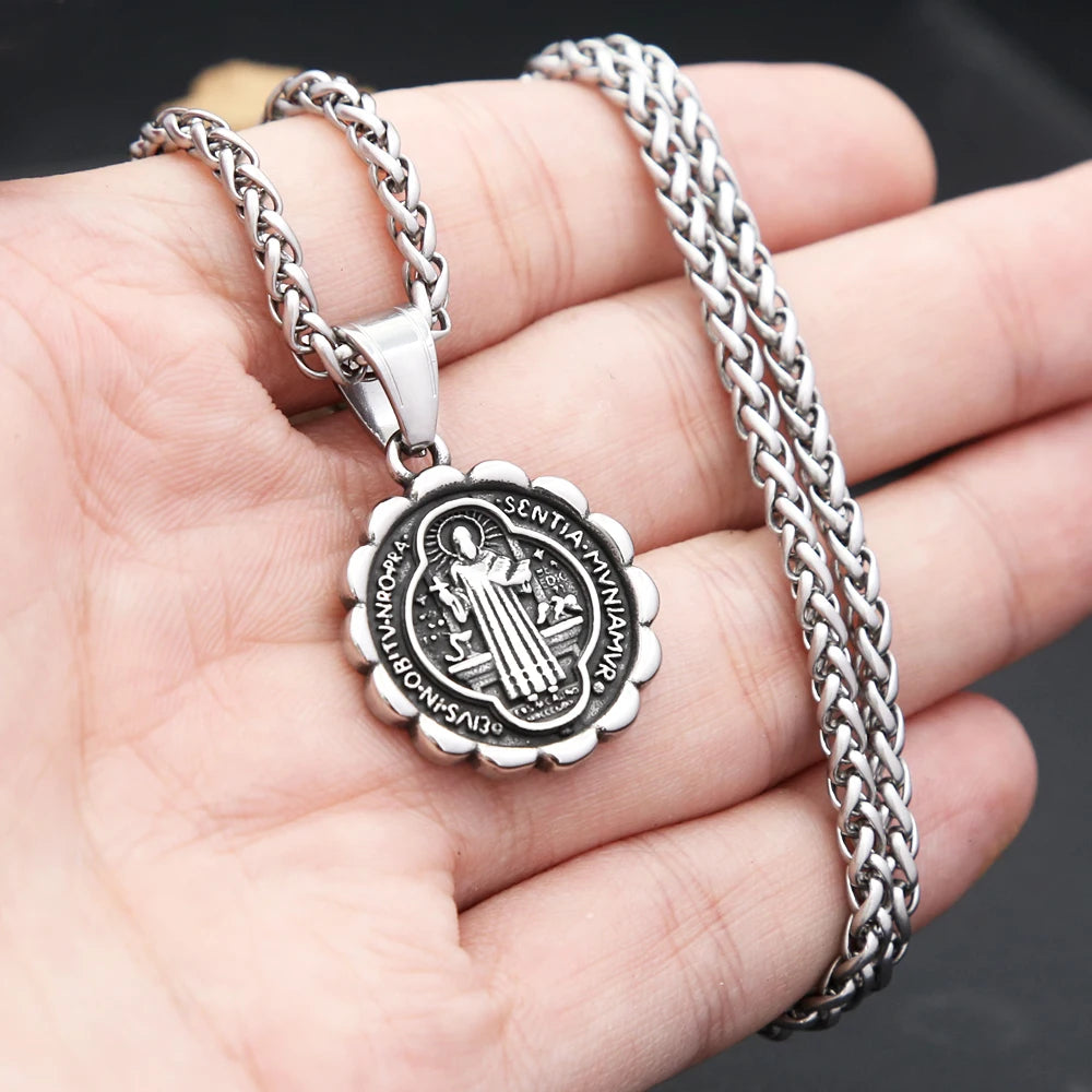 Saint Benedict Cross Pendant — Stainless