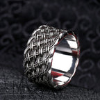 Wide Twist Knitting Ring — Stainless Steel