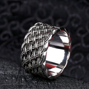 Wide Twist Knitting Ring — Stainless Steel