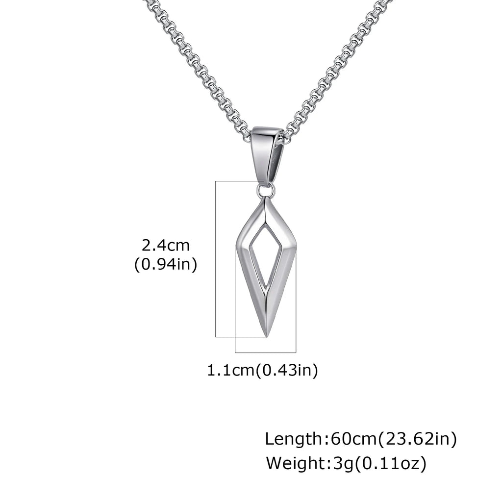 Casual Geometric Necklace for Men Boys,Stainless Steel Four Pointed Star Collar,Hiphop Punk Jewelry Gift
