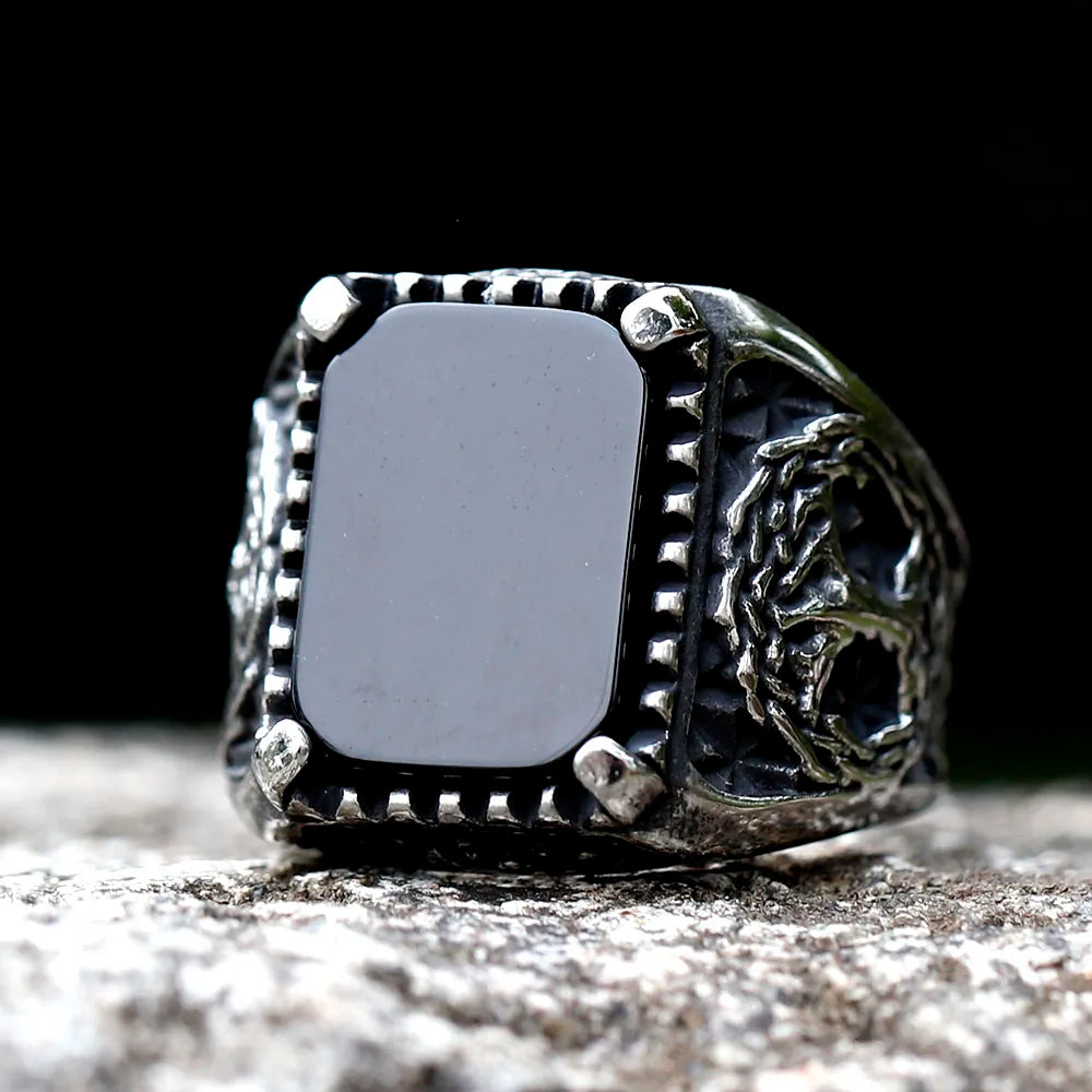 New Stainless Steel Viking Yggdrasi Odin Runes Ring Men Wedding Anels Womens Band Jewelry Gift Anel free shipping