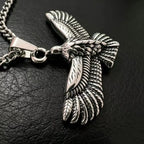 Viking Raven Stainless Steel Pendant Necklace