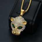 Vintage Stainless Steel Leopard Head Pendant Necklace Gothic Hip Hop Classic Animal Necklaces For Men Fashion Party Jewelry Gift