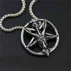 Vintage 316L Stainless Steel Goat Necklace Hanging Men Chain Street Hip Hop Style Gothic Skull Pendant Jewelry Accessories