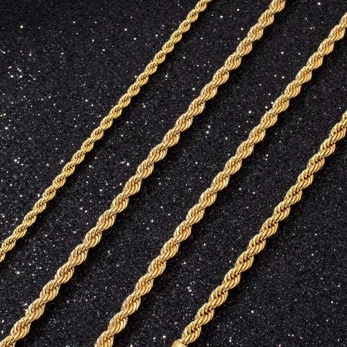 Classic Twisted Rope Chain Necklace — Stainless Steel