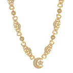 Iced Out Star Cuban Chain Necklace Moon CZ