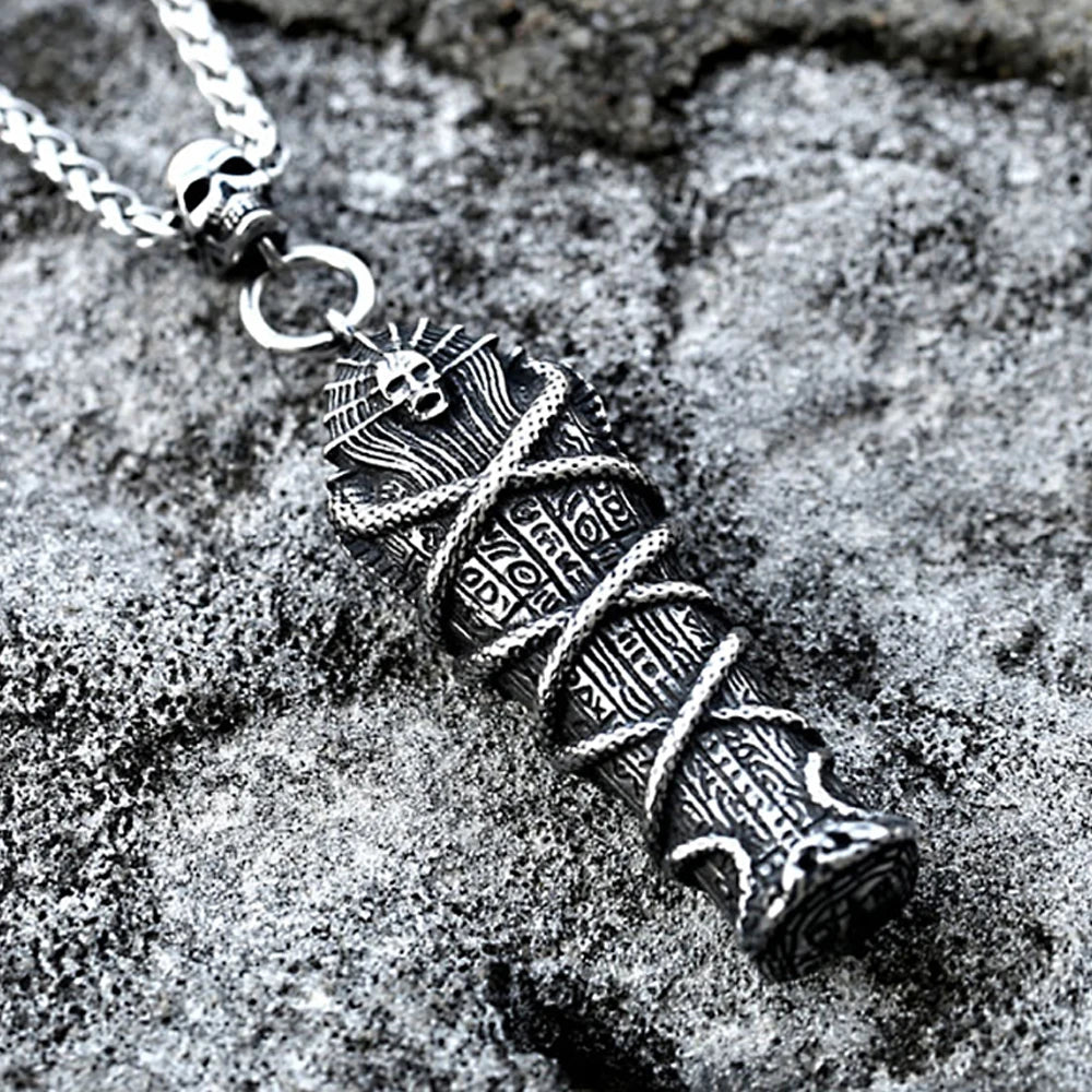 Egyptian Pharaoh Stainless Steel Pendant Necklace
