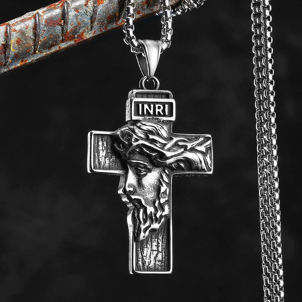3D Jesus Cross Pendant — Stainless Steel