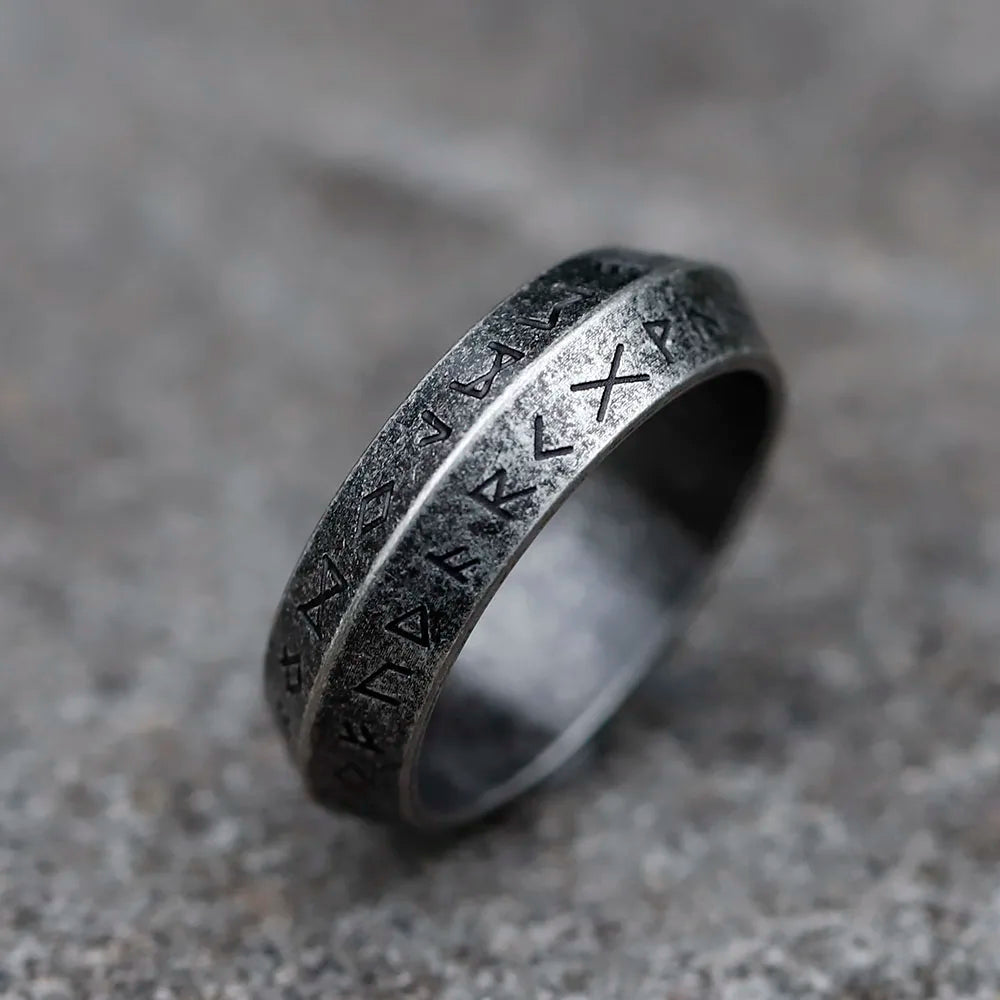 Odin Viking Rune Amulet Ring — Stainless Steel