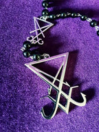 New Sigil Lucifer Rosary Luciferian Necklace occult goth gothic Necklaces left hand path rosary satanic