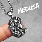 Medusa Snake Pendant Necklace Stainless Steel Greek