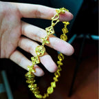Luxury 24K 9999 Pure Gold real gold INS Wind Lucky Grass Necklace Women's All-match Necklace
