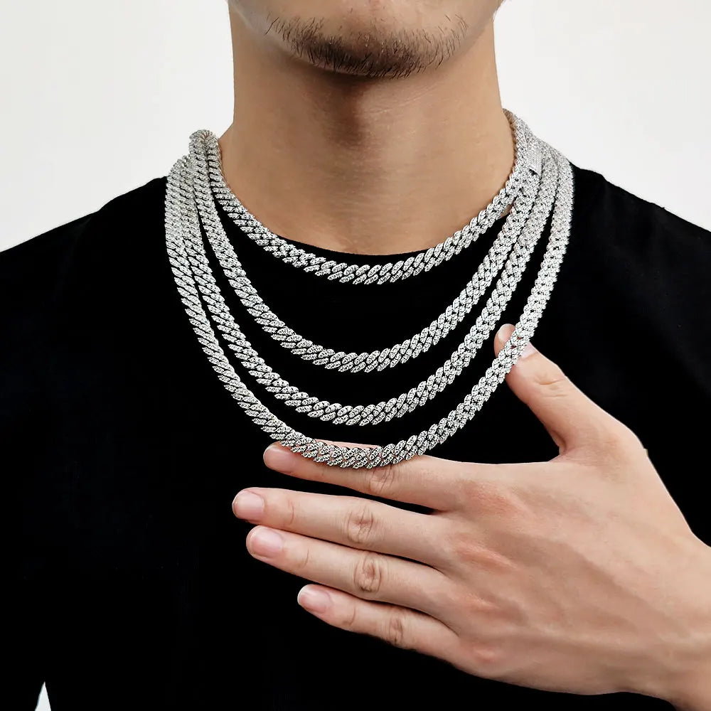 Iced Out Cuban Chain Necklace Stainless Steel 8MM