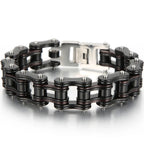 Rock And Roll Men's Bracelet Motorcycle Chain Mechanical Bracelets for Man 316L Stainless Steel Hand Jewelry