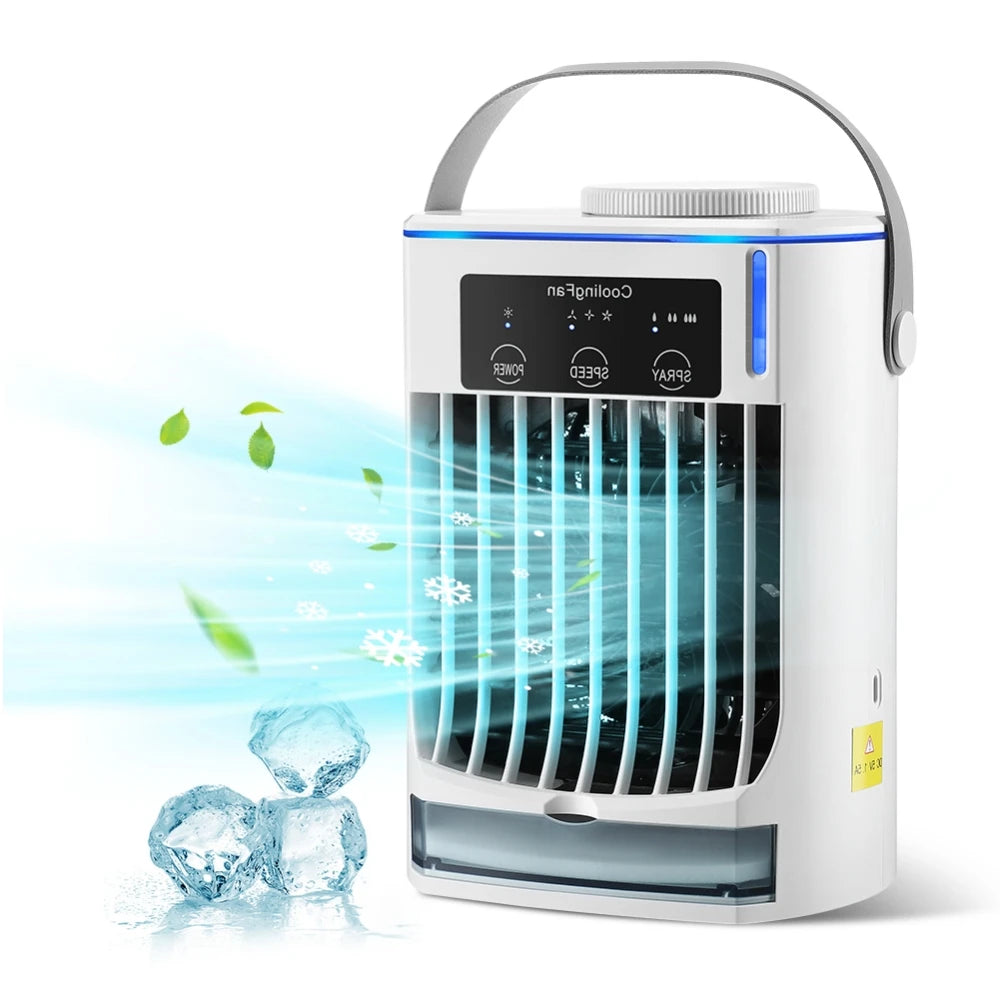 Small Space Air Conditioning for Home Rechargeable Portable Summer Desktop Air Cooler Spray Fan Moist Clean Air for