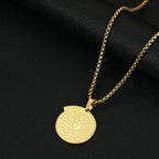 Viking Calendar Rune Medallion Pendant Necklace — Stainless Steel