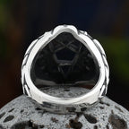 Bladed Five-Pointed Star Ring Engravable — Stainless Steel