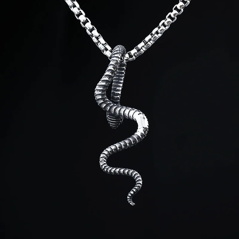 Good Polished Biker 2024 New 316L Stainless Steel Animal Snake Pendant Necklace Punk Rock Jewelry Man Women For Teens