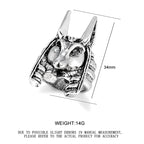 classic Anubis Alloy Ring, Men's Gothic Hip Hop Jewelry, Retro Steel Warrior Band (Steel Color) For Male Boy