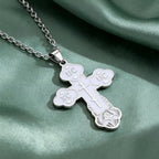 Dawapara Eastern Orthodox Serbian Cross Pendant Necklace Stainless Steel Jewelry Talisman Charm Necklaces