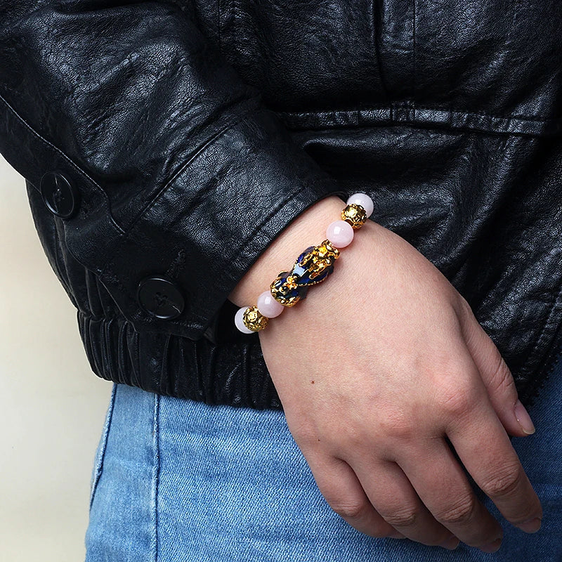 Color-Changing Natural Stone Pi Xiu Beaded Bracelet
