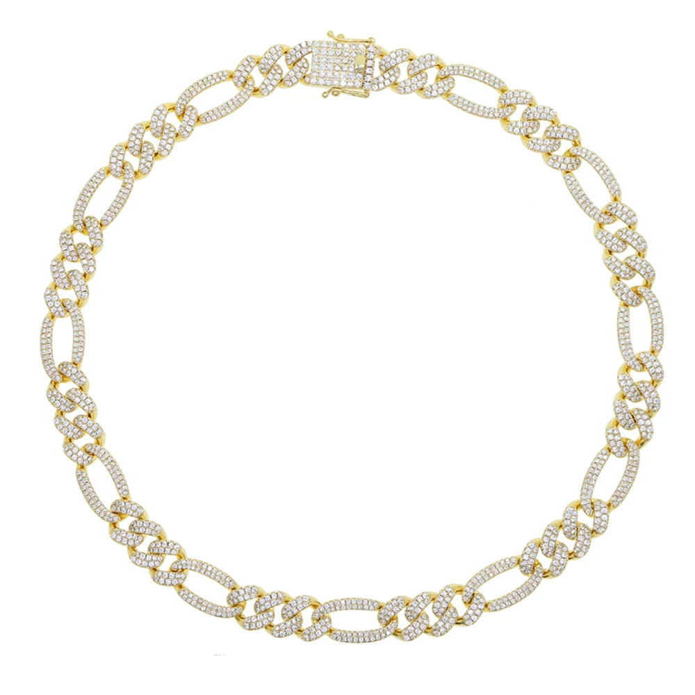 Iced Out Bling Miami Cuban Chain Necklace Gold Silver Color CZ Cubic Zirconia Link Men Women Hip Hop Jewelry