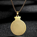 QIMING Dainty Saint George Pendant Necklace For Men Stainless Steel Warrior St. George's Dragon Medallion Mythology