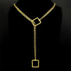 Heart O-Ring Chain Necklace — Stainless Steel