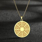 CHENGXUN Hindu Ganesha Coin Pendant Necklace for Men Womens Lord Ganesha Medallion Charm Neck Chain Spirit Totem Jewelry