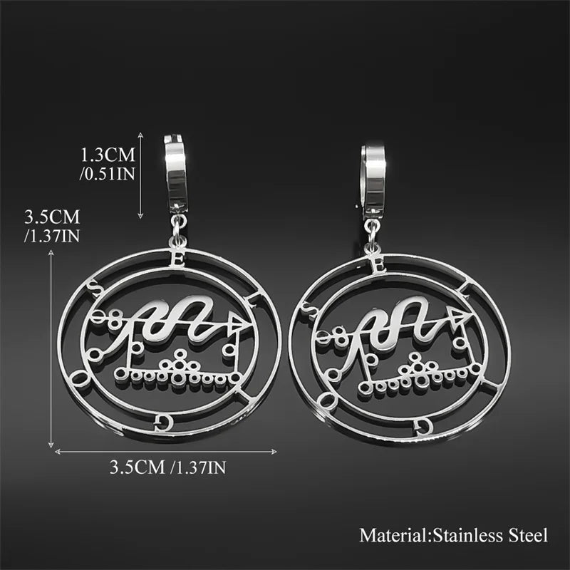 Sigil Lucifer Hoop Earrings — Stainless Steel