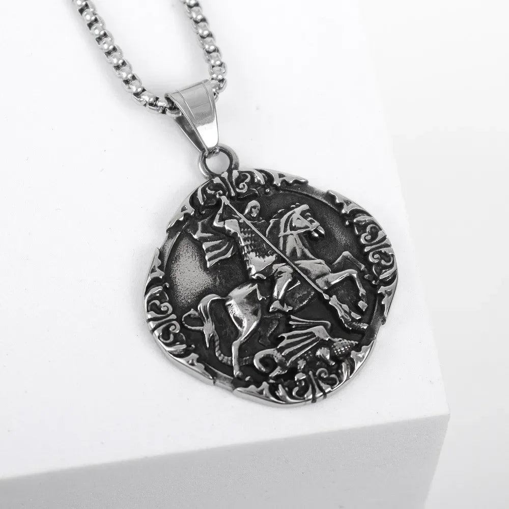 Medieval Knight Pendant Necklace