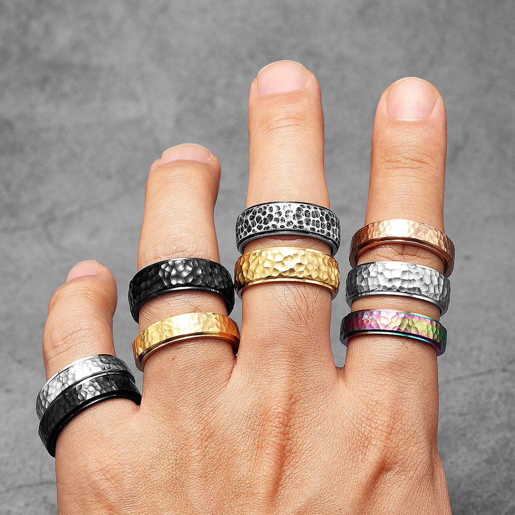 Meteorite Fidget Spinner Ring — Stainless Steel