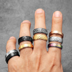 Meteorite Fidget Spinner Ring — Stainless Steel