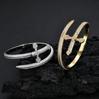 Iced Out Sword Bracelet Gold 18K