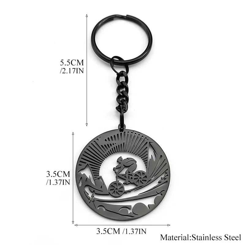 Key Steel Pendant Bicycle Sports Bikers Hollow