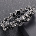 Men's Punk Panther Head Bracelet Gothic 316l Stainless Steel Biker Chain Halloween Skull Wristband Bracelets Jewelry