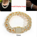 Iced Out Cuban Chain Necklace Stainless Steel 8-25MM