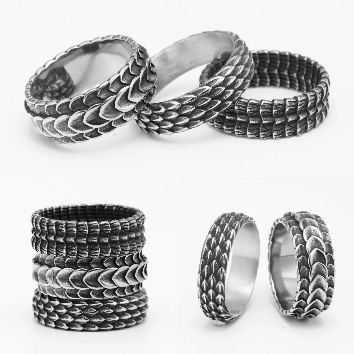 Dragon Scale Ring — Stainless Steel