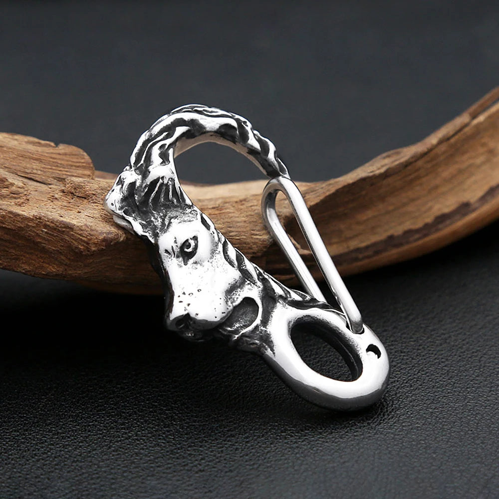 Lion Head Keychain — Stainless Steel