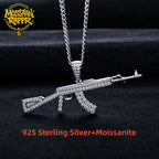 Iced Out AK Pendant — 925 Silver