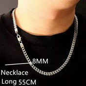 8mm Two-Tone Cuban Chain Necklace