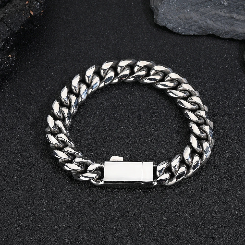 6mm 8mm 10mm 12mm Hip Hop Cuban Link Chain Necklace Fashion Jewelry Stainless Steel Chain For Men Gift Free Laser Name
