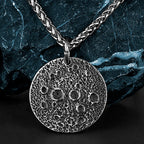 Retro Moon Surface Coin Pendant Unisex Fashion Simple 316L Stainless Steel Pendant Necklace Gift Jewelry Wholesale