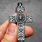 Lion Carving Flowers Cross Men Necklaces Stainless Steel Pendant Chain Women Fashion Jewelry Punk Accessories Gifts