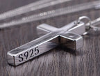 100% Solid S925 Sterling Silver Cross Pendant For Men women smooth High Polishing simple Design Jesus Christ Jewelry Gift