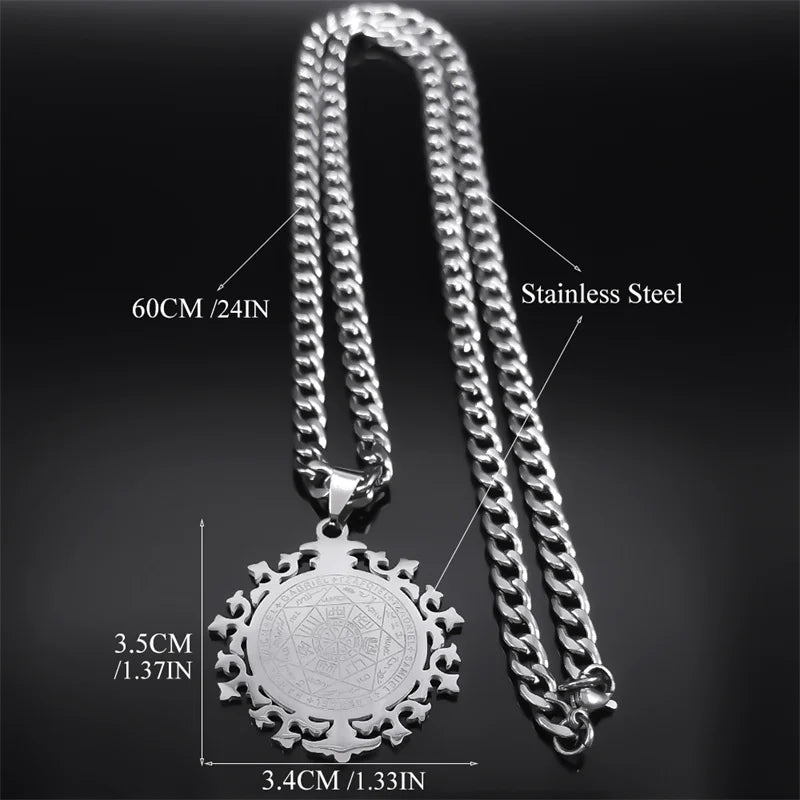 Archangel Amulet Pendant Necklace — Stainless Steel