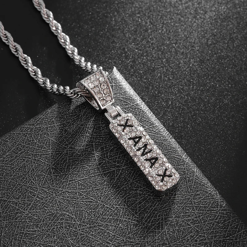 Zircon Long Pendant Necklace — Zinc Alloy