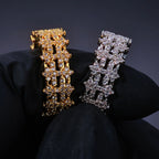 Cross Iced Out Cuban Ring Stainless Steel